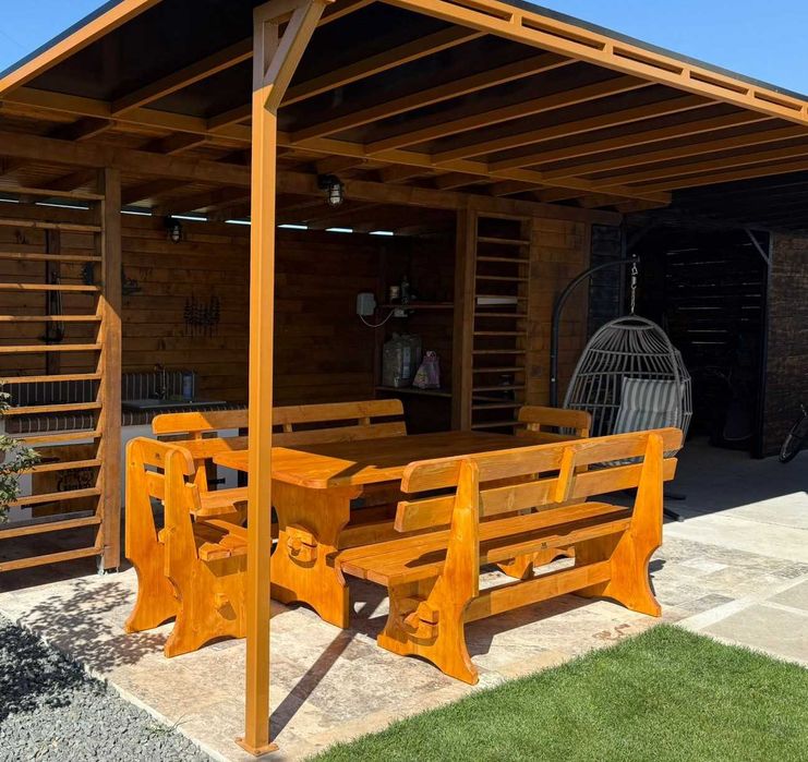 Masa cu banci si scaune pentru gradina,foisor,terasa