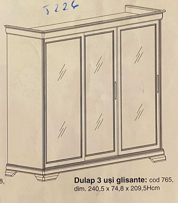 Vand dulap cu 3 usi glisante