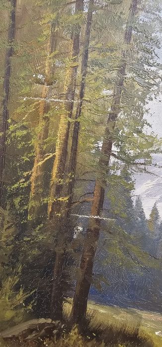 Tablou ulei pe pânză Johannes Bochmann „Am Chiemsee” ramă Baroc