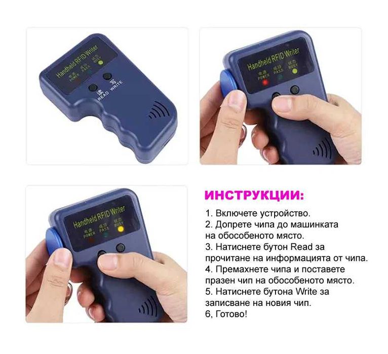 Машинка RFID Копиране Чипове Устройство Входни Карти Четец Клониране