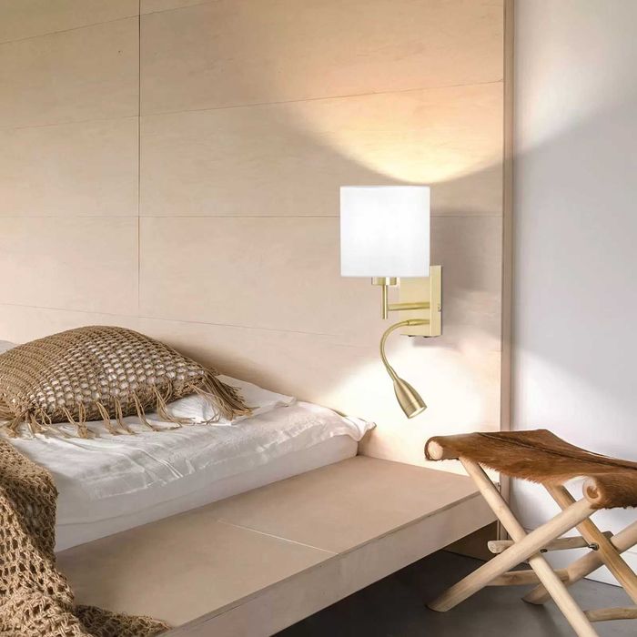 Pereche aplice alama/alb cu lampa de citit - noi in cutie