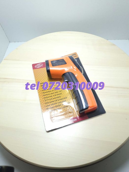 Termometru Industrial Optim 380 Interval -50 +380 Grade C Cu Afisaj Luminat , Portocaliu Negru