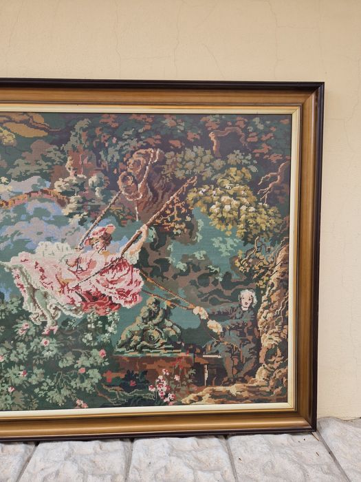 Огромен изключително красив антикварен гоблен