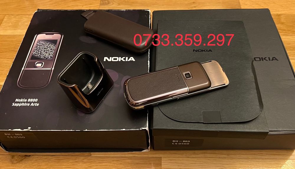 Telefon Nokia 8800 ARTE Sapphire + DOCK ! CA NOU Vintage Brown Maro Piele