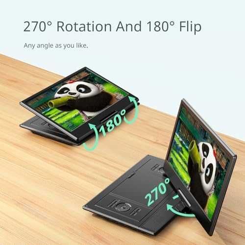 Нов OTON Портативен DVD плейър14.1", Въртящ Екран, 6ч Възпроизвеждане