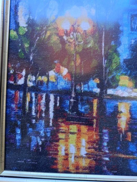 гоблен ,,Дъждовна вечер в Париж", ръчно ушит, единствен в света