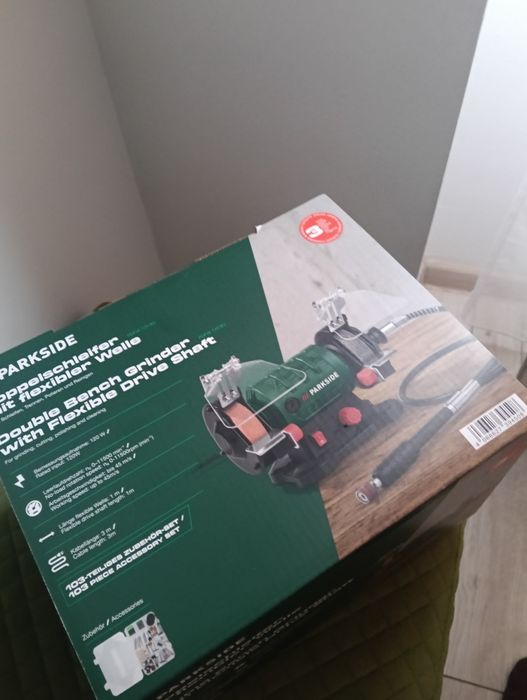 Polizor dublu cu arbore flexibil parkside