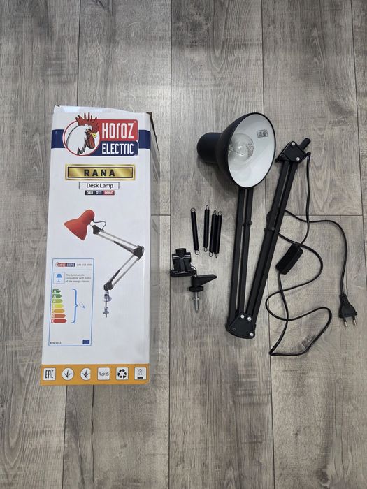 Настолна лампа с чупещо рамо RANA 60W черна