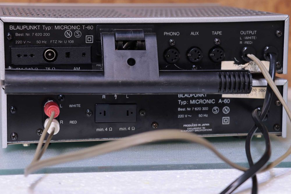 Mini Sistem Hi-Fi Rare Blaupunkt Micronic A-60 & T-60, Argintiu, Retro