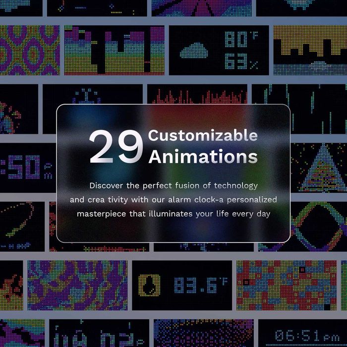 Dekala Pixel LED дигитален будилник с WiFi и двойна аларма