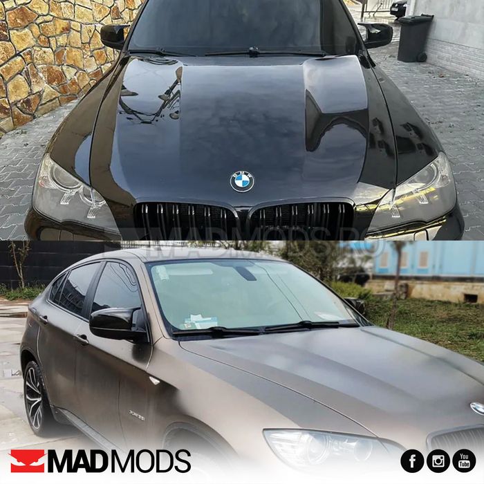 Set capace oglinzi M Performance BMW X5 X6 E70 E71, Negru Lucios