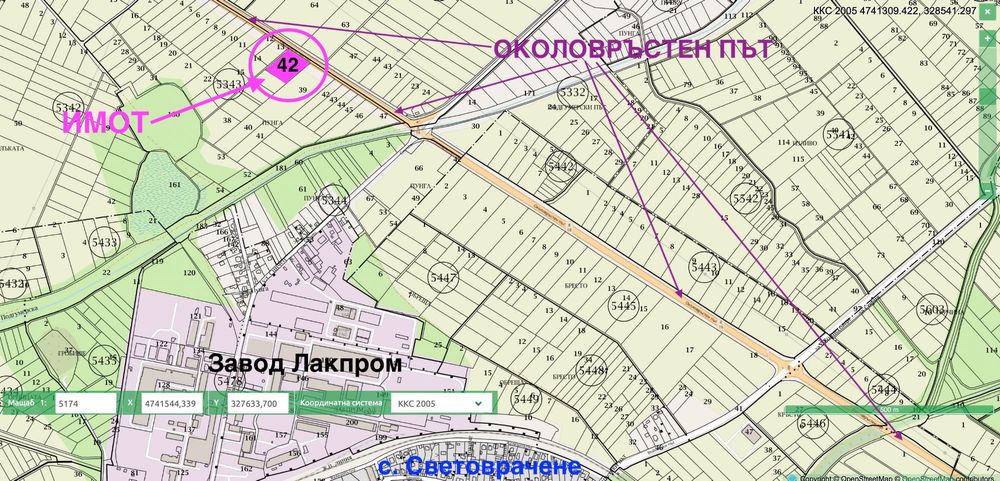 Продава се имот голямо лице на северния околовръстен път на София