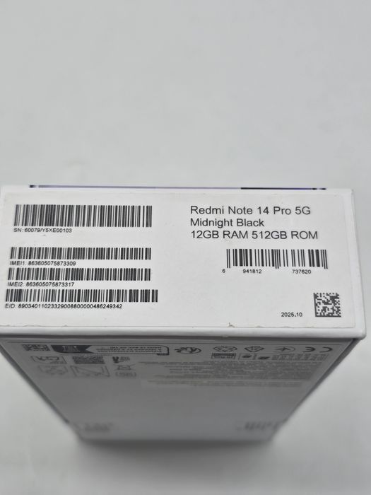 Xiaomi Redmi Note 14 Pro, 5G, 12GB RAM, 512GB, Midnight Black, SIG