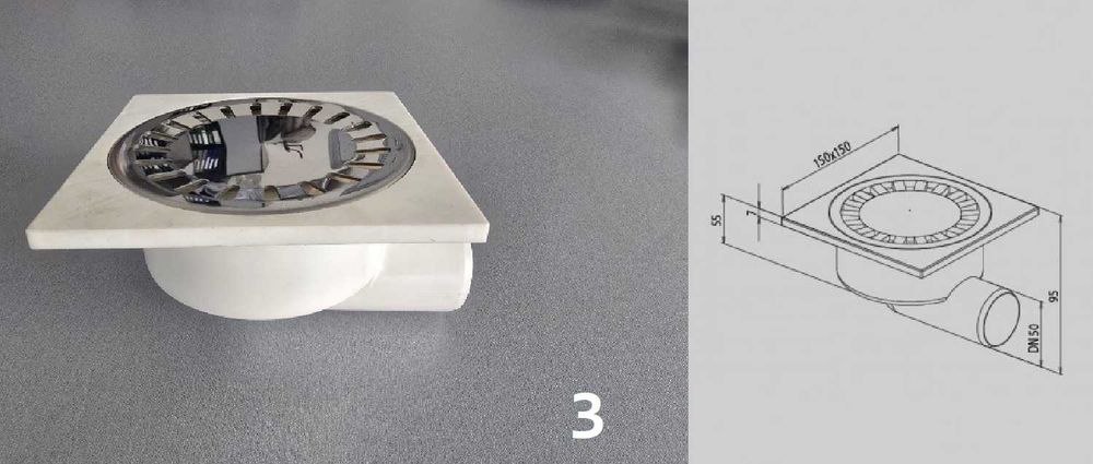Подов сифон за вътрешен монтаж