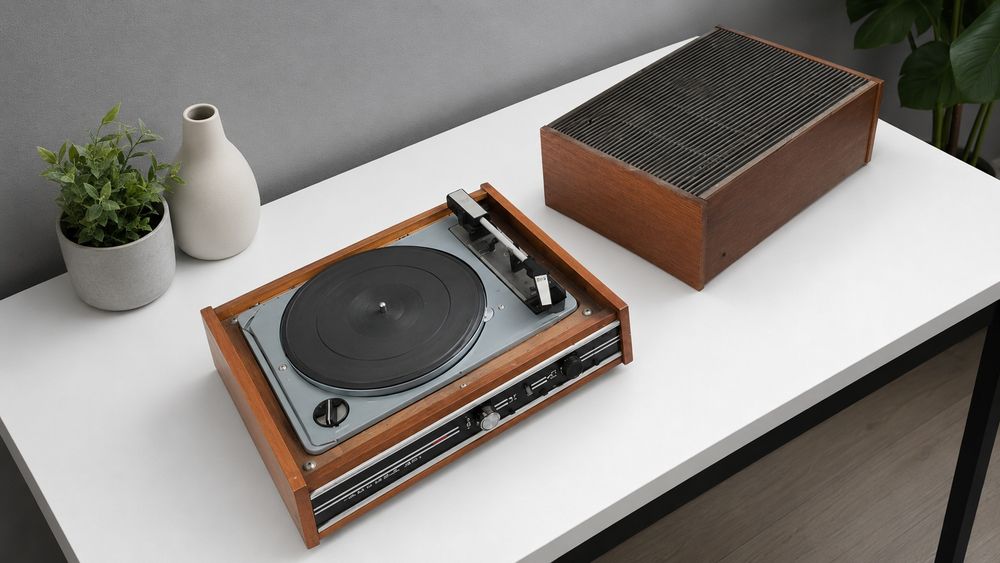 Pickup vintage sovietic Akkord 201 Stereo (1976) – recondiționat, curățat, complet