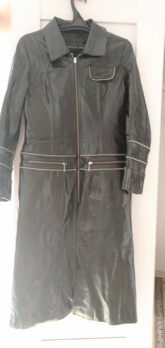 Плащ френч кожаный