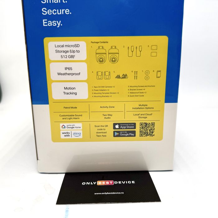 Cameră de securitate Wi-Fi 2K Tapo C510W (pachet de 2)