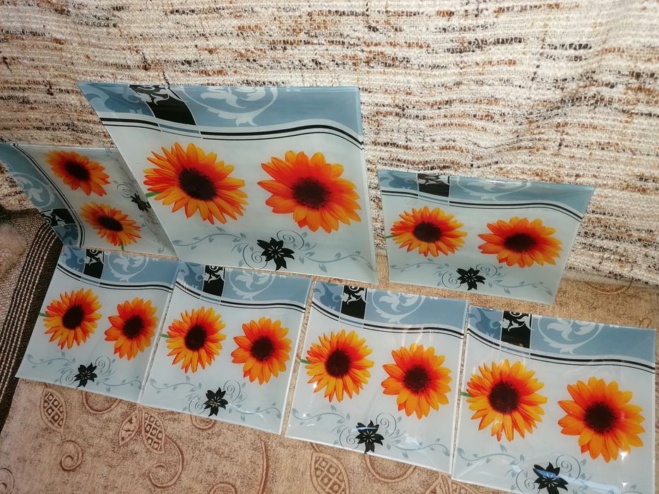 6 бр.плата стъклени размер 20/20+1 бр стъклено 30/30,нов,без опаковка