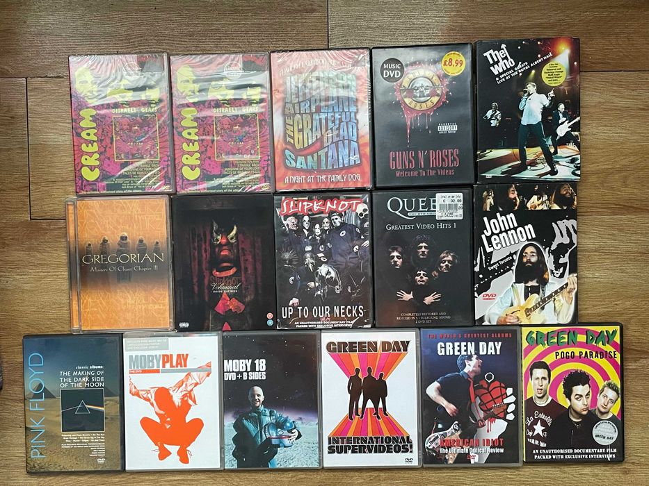 DVD -uri Metallica Pink Floyd Nightwish Kiss Cream Rolling Stones Yes