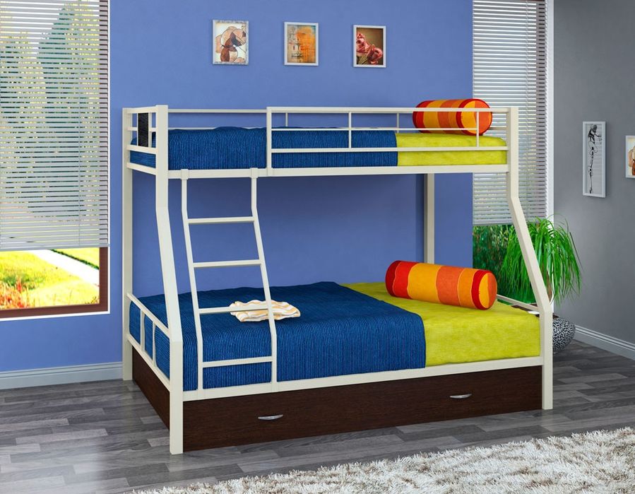 Двухъярусная кровать, Металлическая Евро стиле, Лофт Темир Кровать,