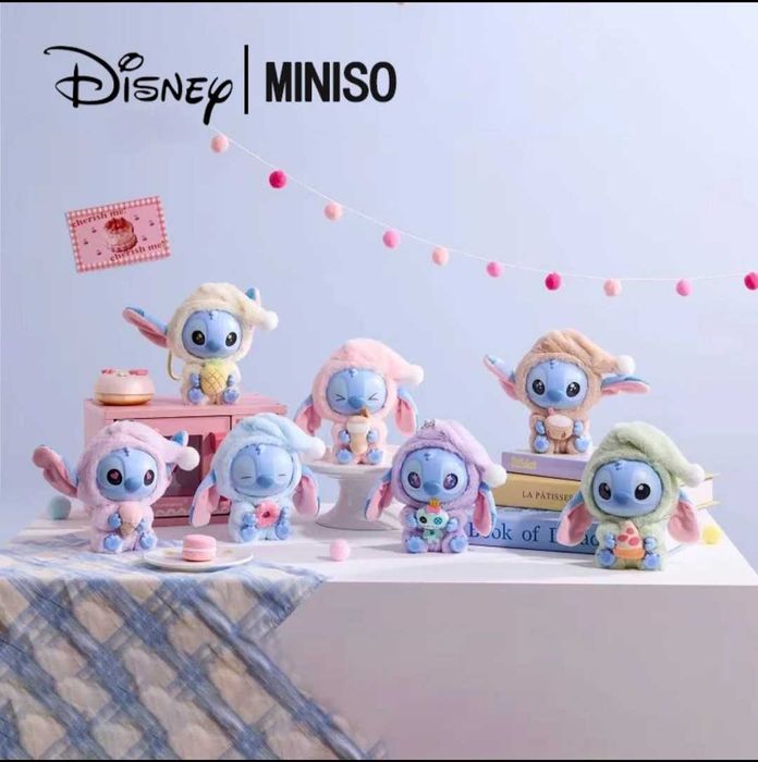 Labubu плюшена играчка Стич Лабубу, Плюшен ключодържател Стич