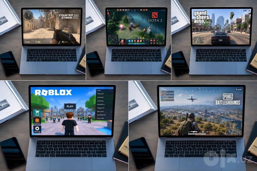 Macbook pro 16 макбук про 16 установлены игры Pubg CS 2,Dota 2 roblox,