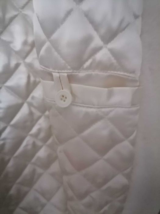 Модерно екрю зимно палто от шерп, макси, марка Ulla Popken