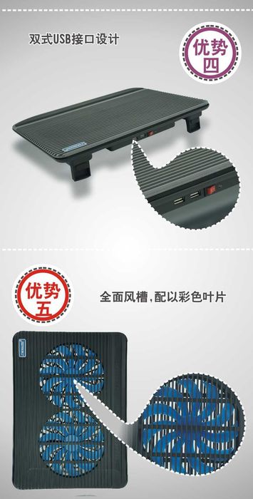 Coolertek N2 Охлаждающие кулер подставка для ноутбуков до 17"