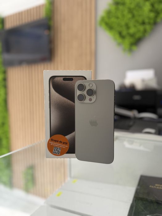 **ATS GSM**iPhone 15 Pro Max 256GB Natural/Baterie100%/Grad A/Fact+Gar