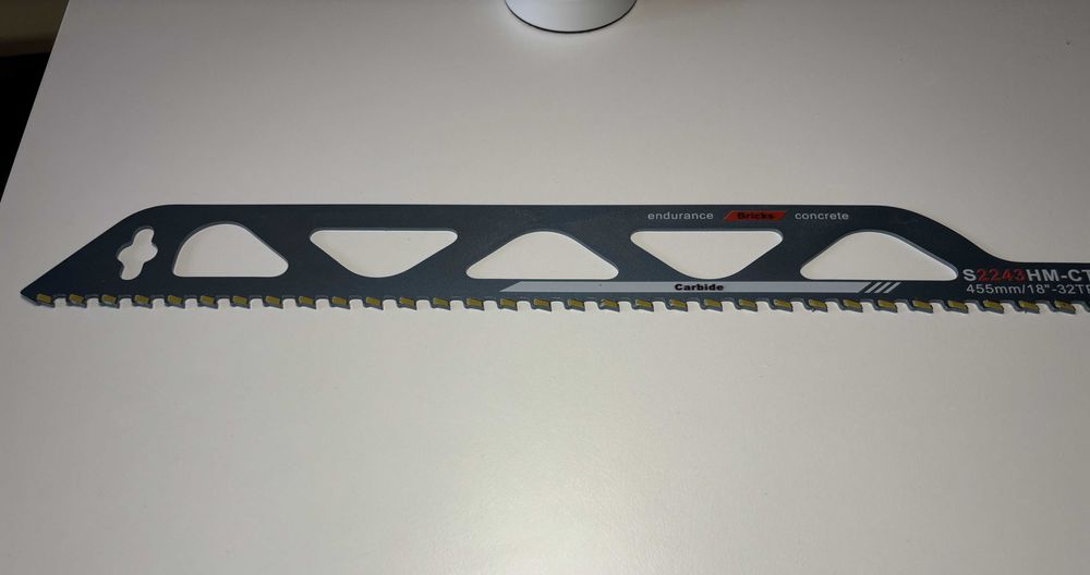 Карбиден нож за саблен трион – тухли, бетон, YTONG, 455 мм