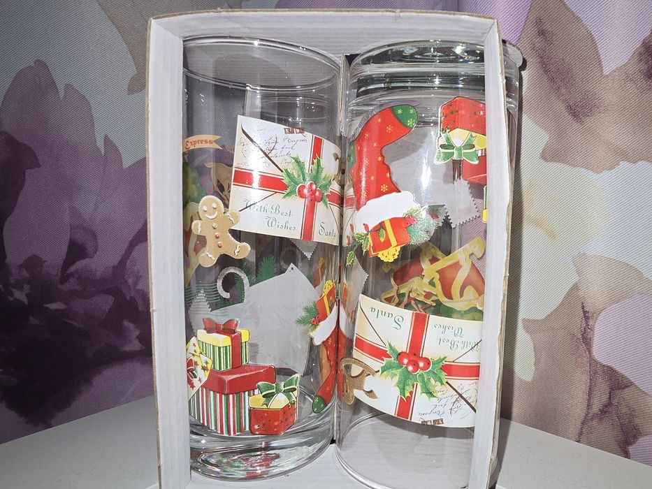 Комплект 4 броя чаши 270 мл. с Коледен декор D343 Uniglass Poshta Sant