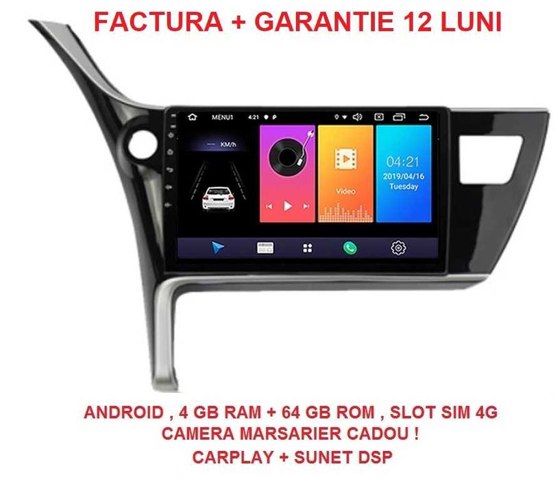 Navigatie Toyota Corolla ( 2017 - 2020 ) 4GB Camera Marsarier Noua