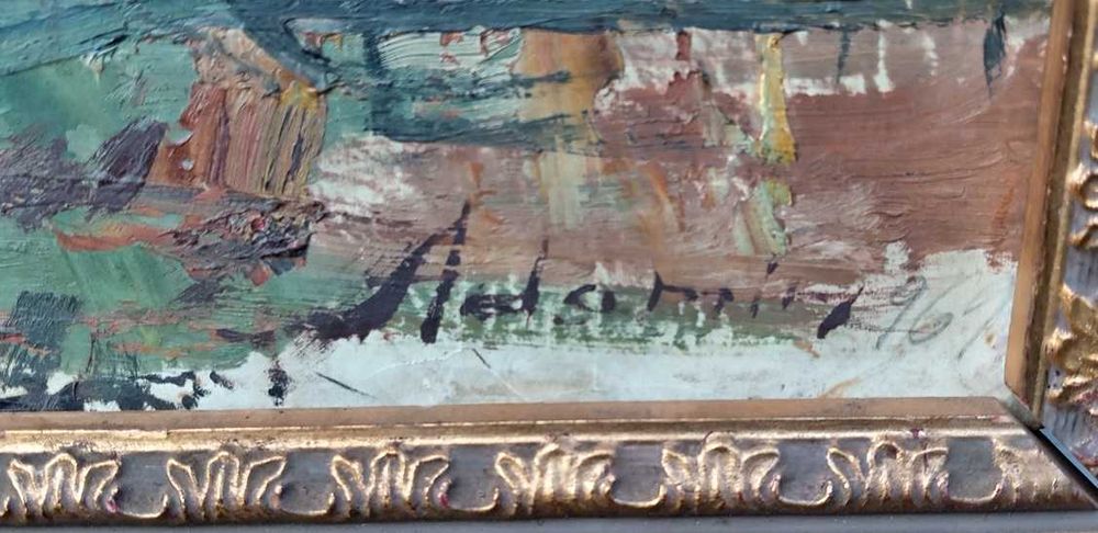 Tablou vechi -  Sovata - semnat si datat Adamiu `969