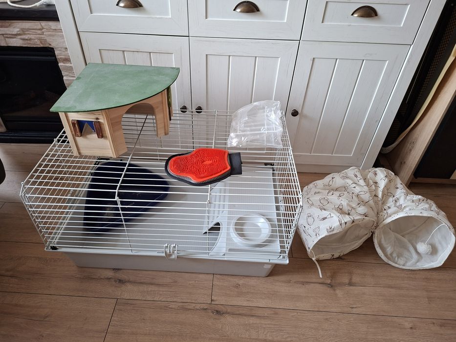 Голяма клетка, къщичка, принадлежности за гризачи