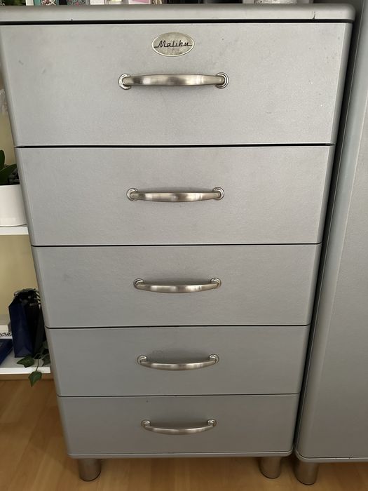 set de 3 piese de mobilier:dulap cu rafturi, dulap cu sertare, birou