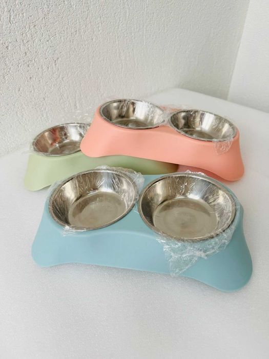 Двойни купички за храна - различни цветове