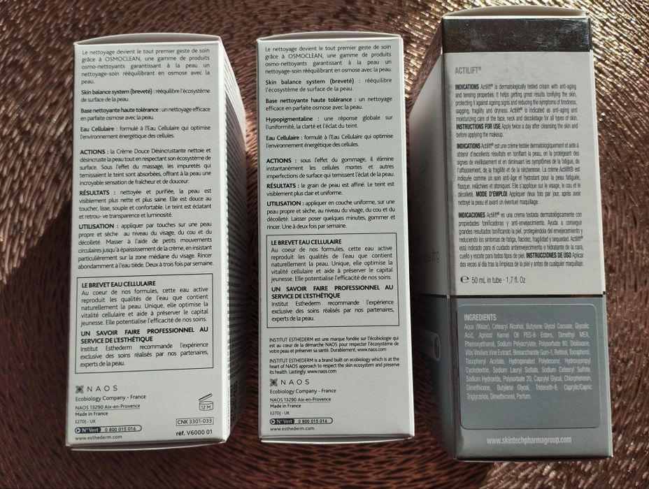 Osmoclean крем; Osmoclean маска; Actilift крем