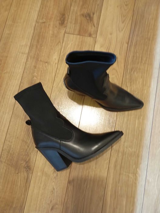 Елегантни боти еко кожа Манго черни