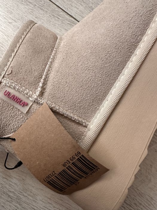 Ghete Ulanka piele Premium Noi cu talpa inalta tip UGG