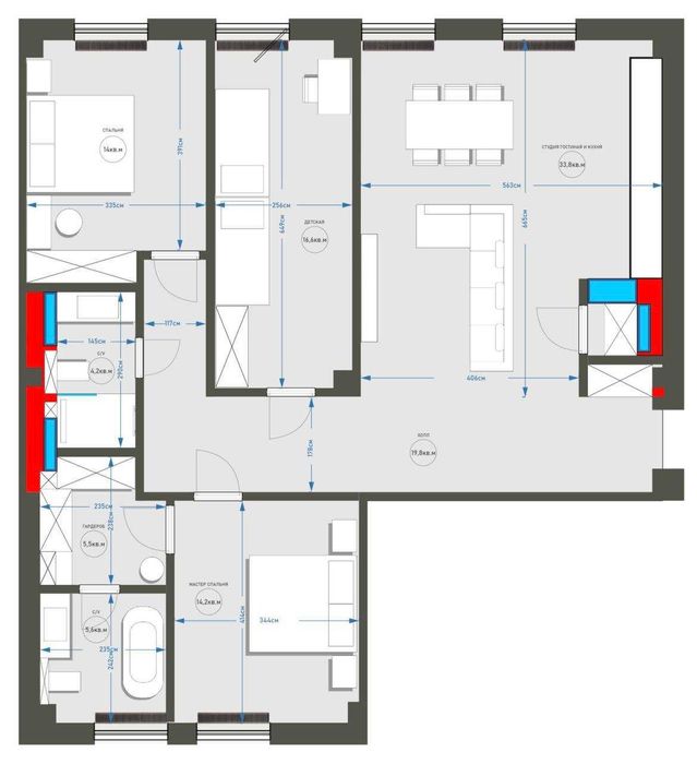 4 ех комнатная MIRABAD AVENUE с ПРЕМИУМ ремонтом