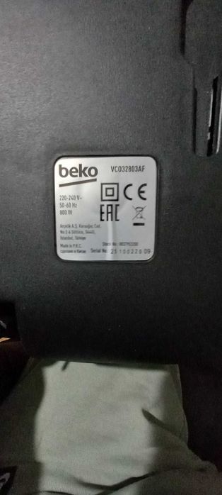 Aspirator fara sac Beko VCO32803AF, 800W, 3A, Eco-ciclonic