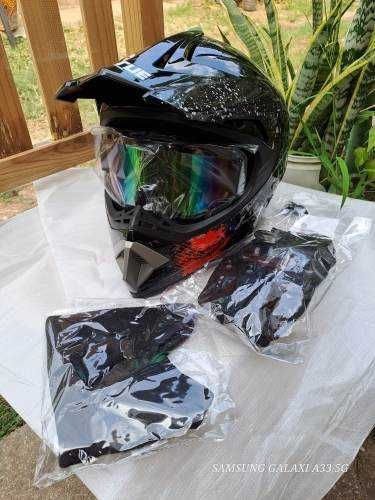 Set casca enduro /Trotineta Electrica +Ochelari+Manusi+Cagula