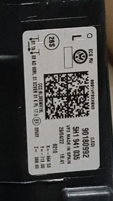 Far stanga volkswagen golf 8 full led