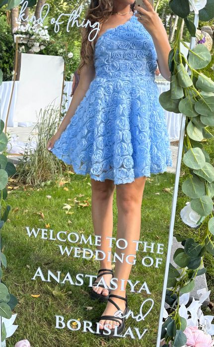 Дамска синя рокля