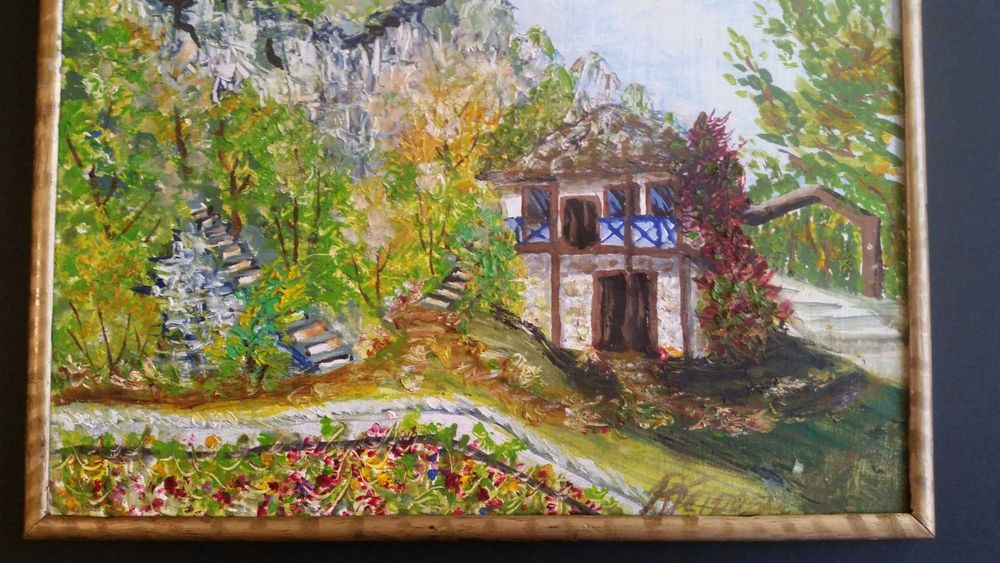 2 картини, рисувани с маслени бои на картон. И подписани от художничката В. Петрова.
