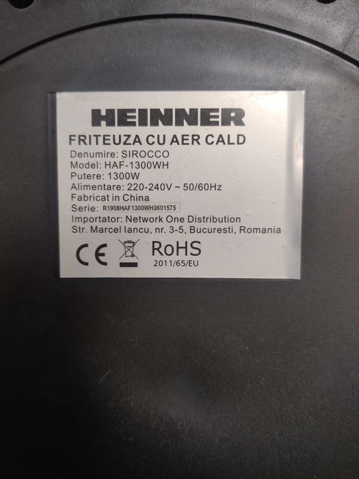 Aerfryer sau friteuza cu aer cald Heinner