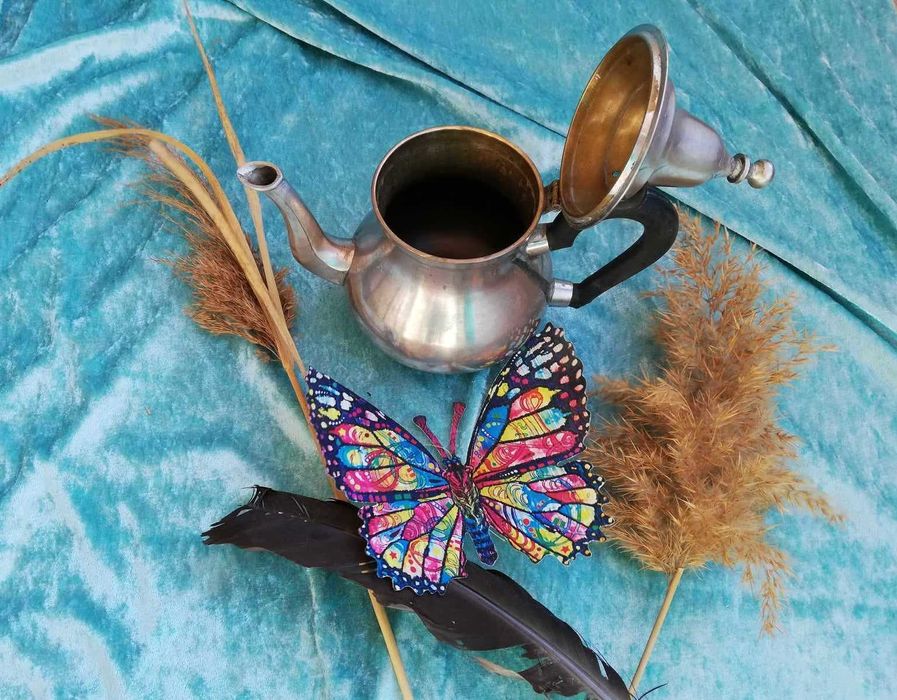 Туарегски посребрен ръчно изработен чайник - Мавритания