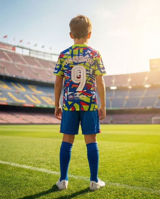 Детски футболен екип Барселона Левандовски Barca тениска Lewandowski