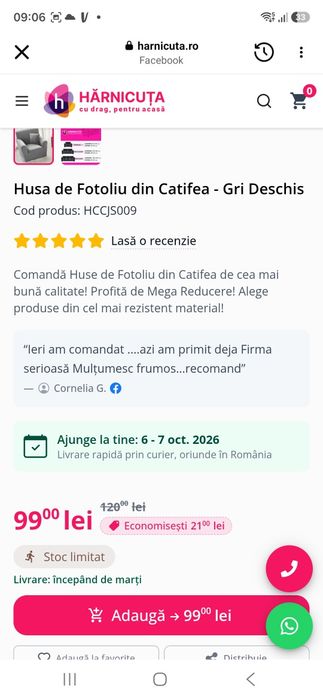 Set huse catifea nou, le vănd deoarece canapeaua mea este îmbrăcată in  imitatie piele si alunecă!