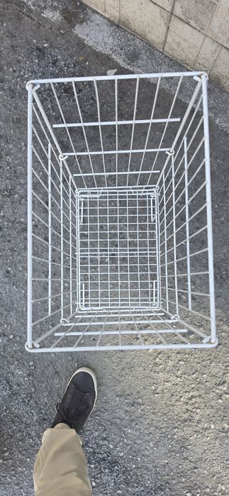 Метален промо кош за магазин – стелаж с регулируемо дъно, 40×27×79 см